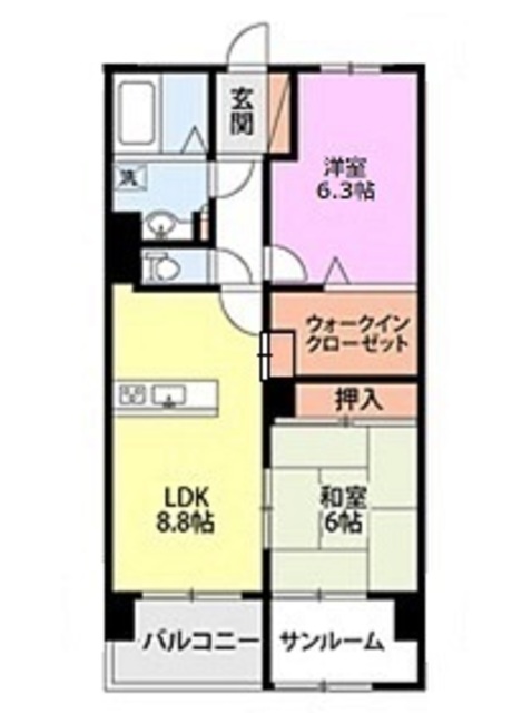妙高市朝日町特定公共賃貸住宅 505 間取り図