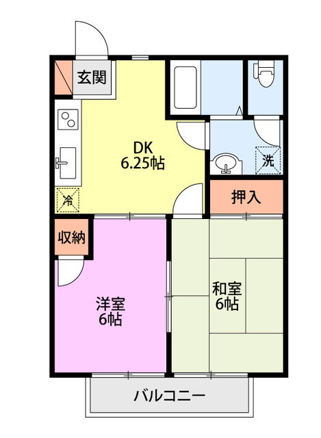 川西アストルⅡ 202 間取り図