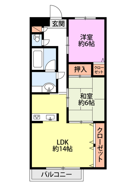 コーポ・ウィング 105 間取り図