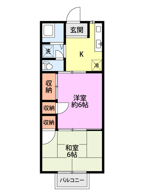 ハイライフ鳥屋野 205 間取り図