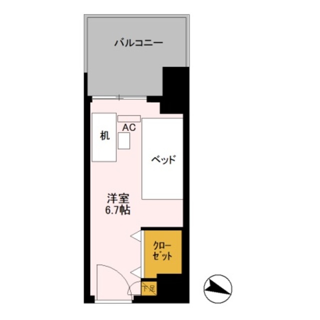 ロイヤルパークスＥＲ万代　Ｓｈａｒｅ万代 306F 間取り図