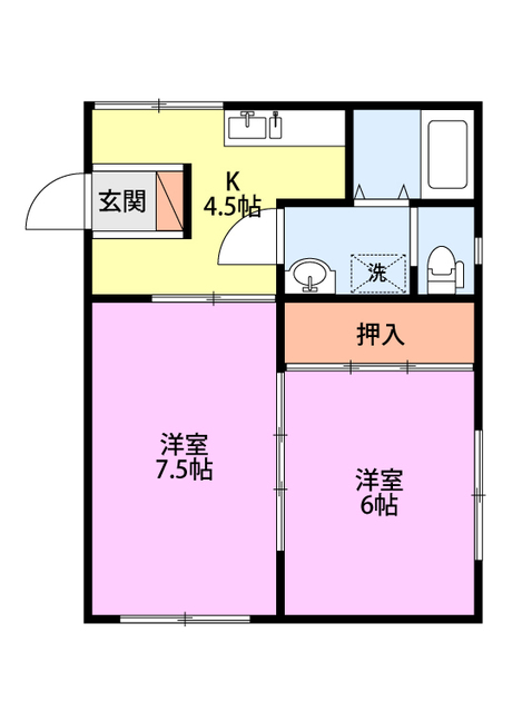 メゾンシャルマン 202 間取り図