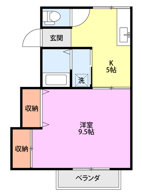 ハイツブルースカイ 105 間取り図
