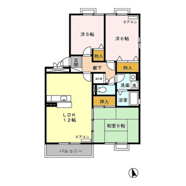 グランメール・カナ 201 間取り図