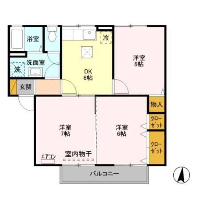 グラン・デ・ハイツ　A 102 間取り図