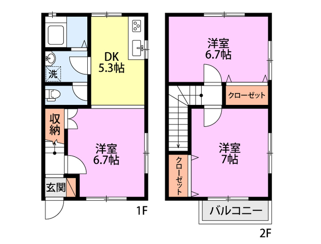 ハイツめぐみ3 B 間取り図