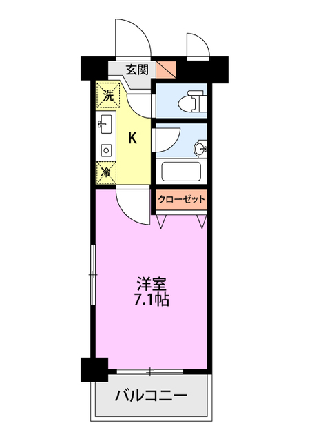 ワンノール米山B 201 間取り図