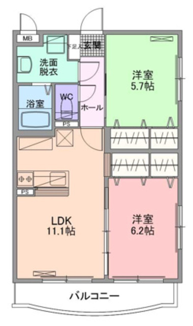 クレスト石上 109 間取り図