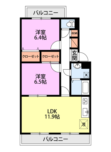 グランディール緑町 103 間取り図