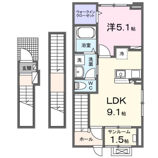 ライズひまわり 301 間取り図