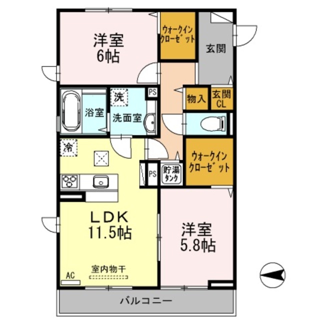 Ｄ－Ｒｏｏｍ・ＳＫ　Ⅱ 105 間取り図