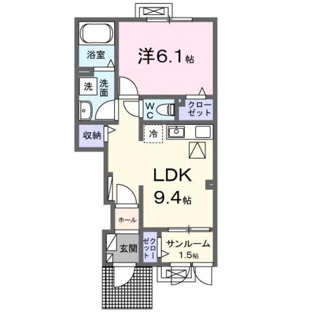 ベル　パトリ　Ａ 103 間取り図