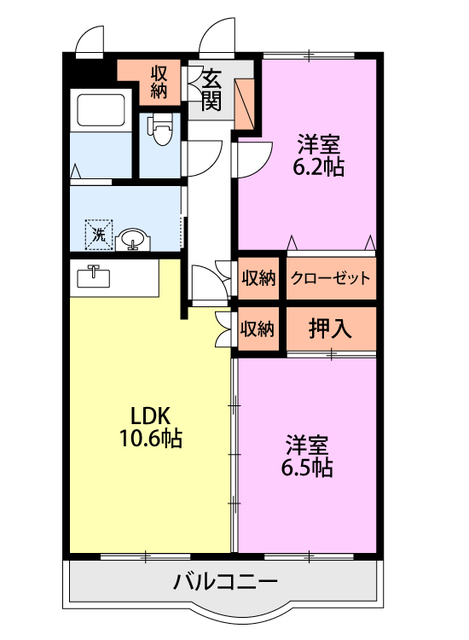 ヒルズオアシス 102 間取り図