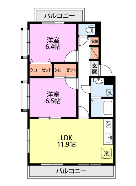 グランディール緑町 102 間取り図