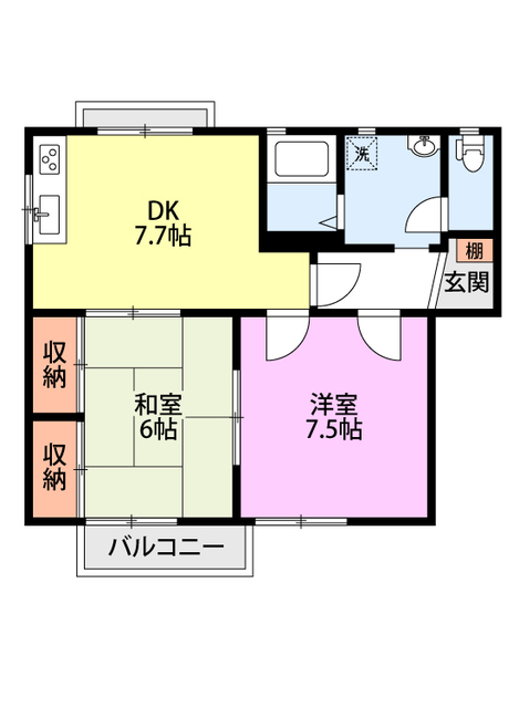 グリーンベールＫＡＭＥＤＡ　Ａ棟 201 間取り図