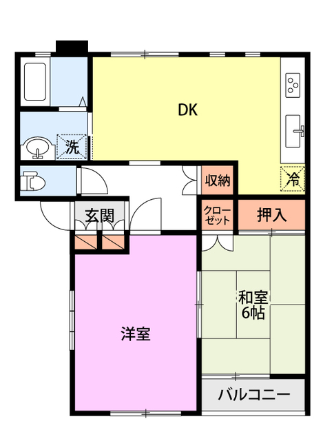 ハイツさいがた(2DK） 2-B 間取り図
