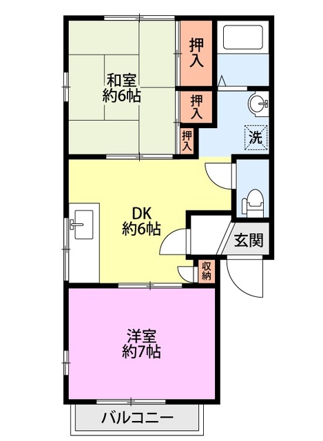 グリーンヒルズC 201 間取り図