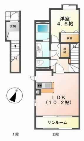 ＳＵＭＯＮ　Ｅ棟 202 間取り図