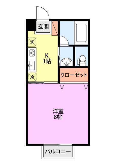 フォレストヒルズＡ 206 間取り図