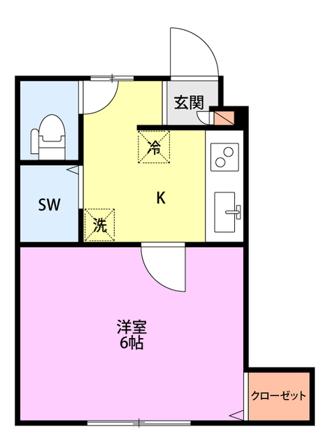 メゾンノーサイド白山駅前 102 間取り図