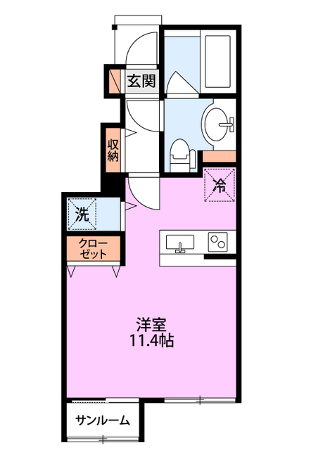 Ｃｏｍｍｏｎ女池東 103 間取り図