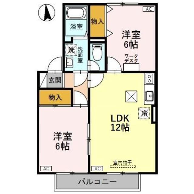 シャンド・フルール　Ａ 102 間取り図