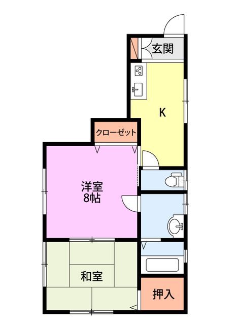 小林アパート 202 間取り図