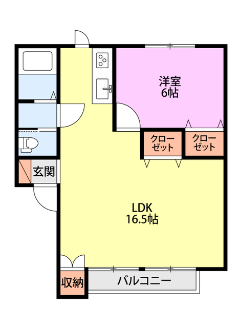 フラワーハイツ優 202 間取り図