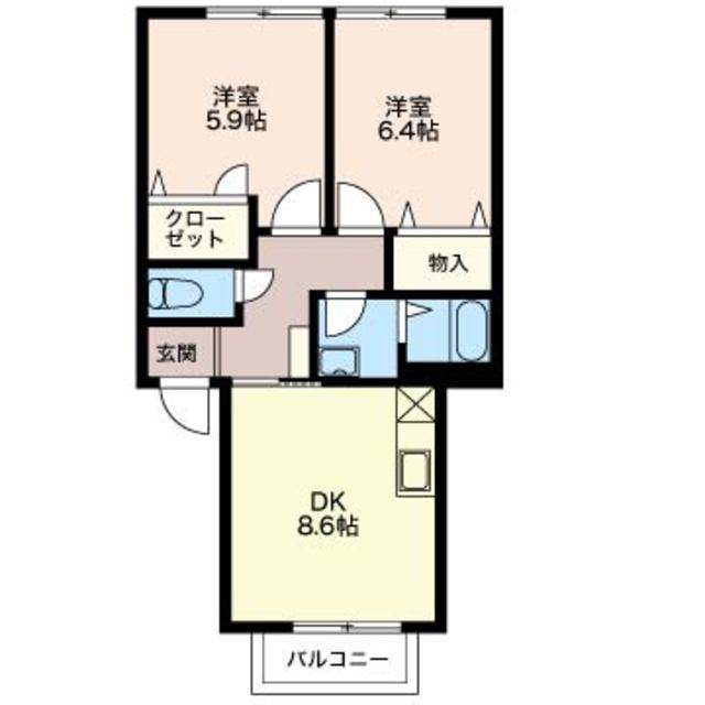 ベルドミール・ソシア 202 間取り図