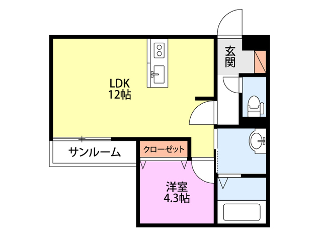 イニエ万代 102 間取り図