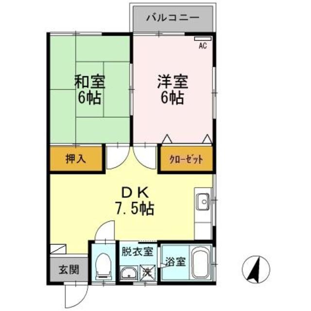 ハイツ臨港　Ⅲ 208 間取り図