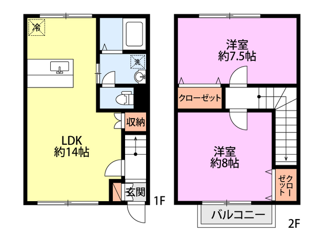 クレストハイムB 104 間取り図
