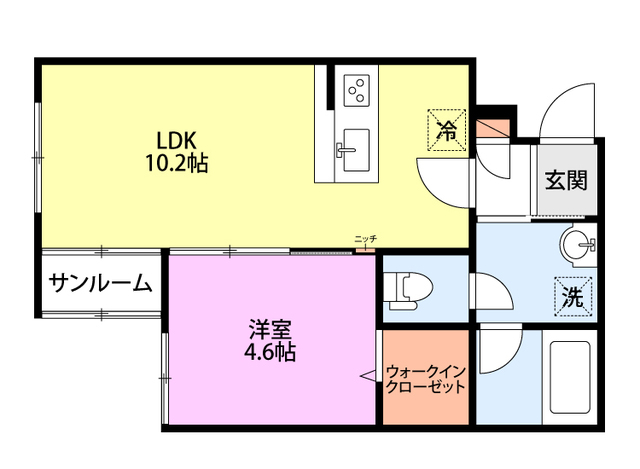 グローリッジ燕吉田 203 間取り図
