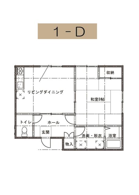 ハイツ・エクスェード 1-D 間取り図