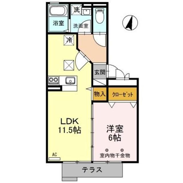 ハーベシアス　Ａ 102 間取り図