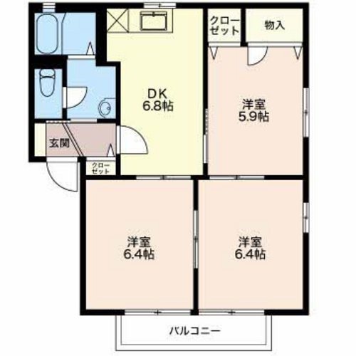 リマプルー茜 102 間取り図