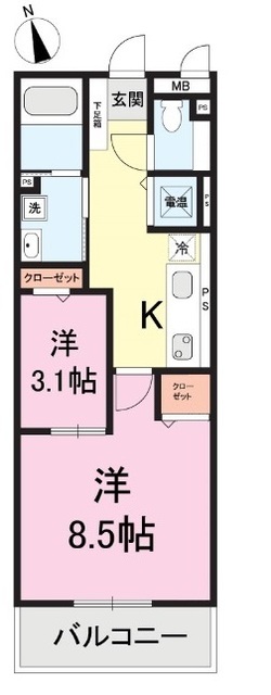 ＲＥＳＩＤＥＮＣＥ ＨＩＬＬ ＥＡＳＴ 新光 106 間取り図