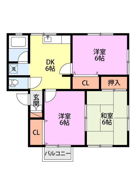 ハイムクローバーⅡ 102 間取り図