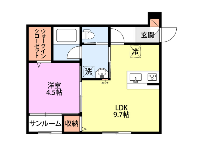 グローリッジ燕吉田 201 間取り図
