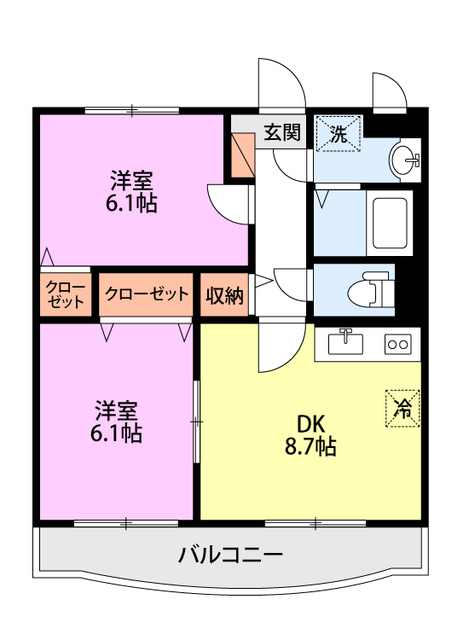 カルムＳＡＫＡＩ 302 間取り図