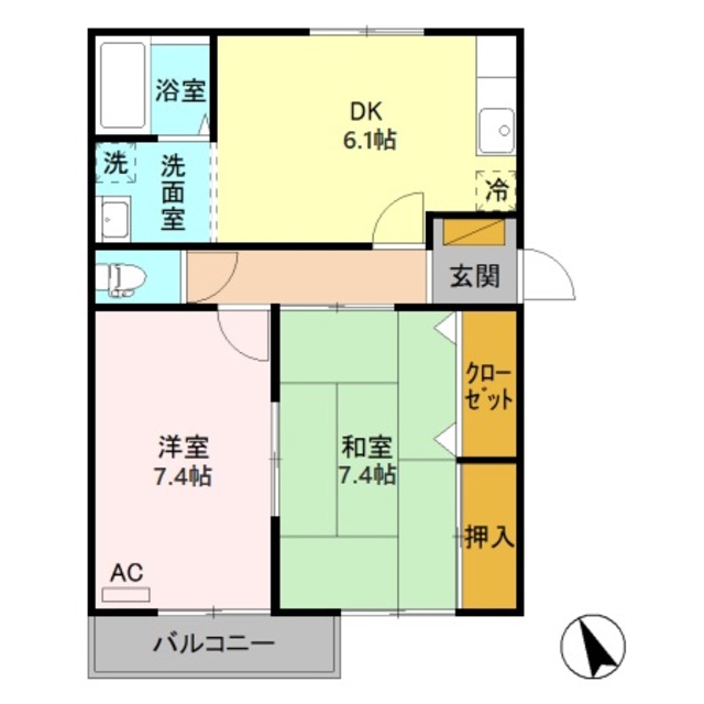 ロイヤルハウス 201 間取り図