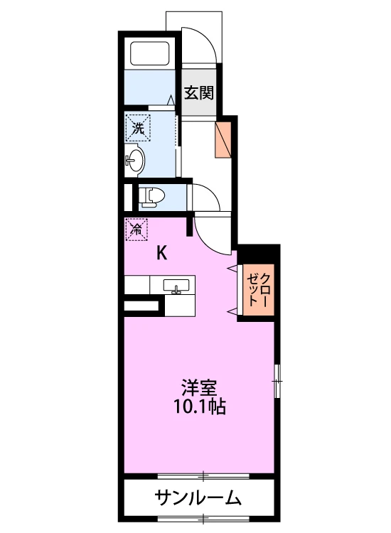 オリオンエアポート　B 101 間取り図