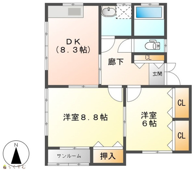 モカパレス D 間取り図