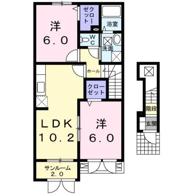 ローズガーデン 202 間取り図