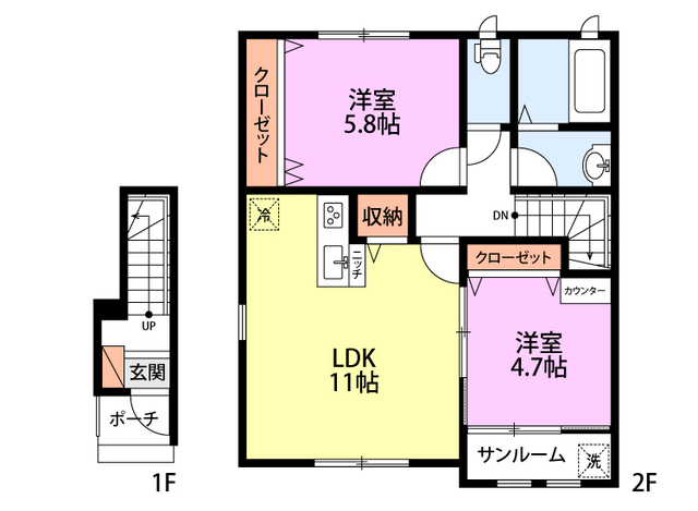 クレストールⅡ 201 間取り図