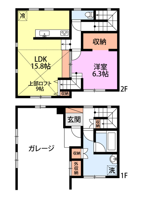 Garatte(ガレット)　F 1 間取り図