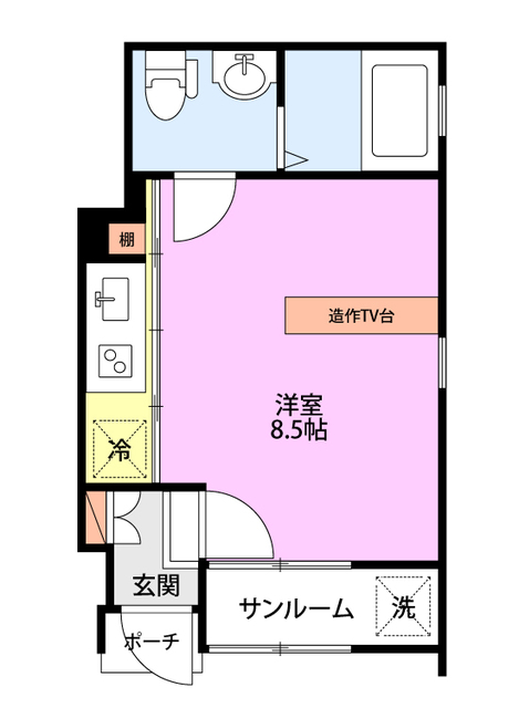 Ｃｏｍｍｏｎ網川原　Ａ棟 101 間取り図