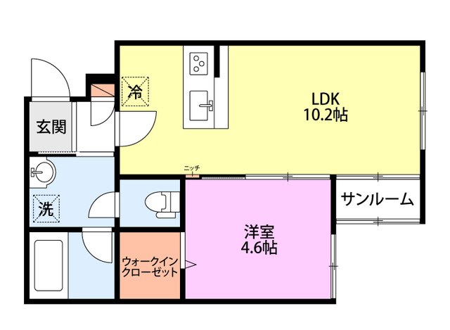 グローリッジ燕吉田 202 間取り図