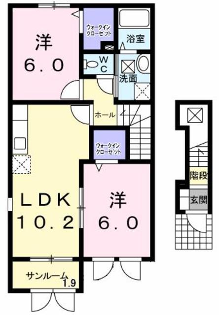 カーサ　フェリーチェⅠ 201 間取り図