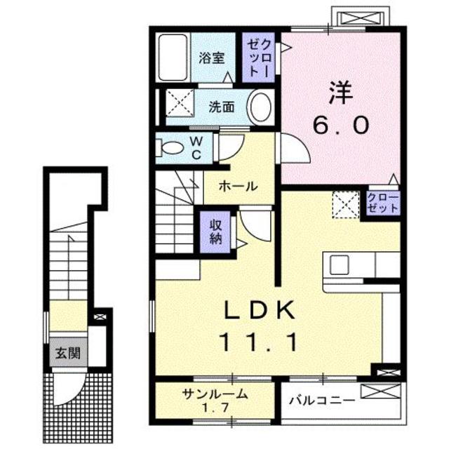 フィオーレ・ミルト 201 間取り図